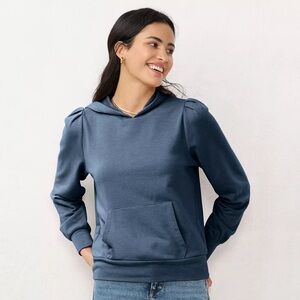 Pleated French Terry Hoodie
